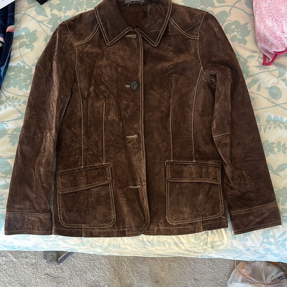 Liz Claiborne Brown Leather Jacket Timeless Style
